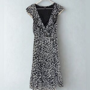Sapogee Leopard Print Wrap Dress Size Large New Without Tags NWOT